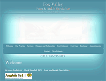 Tablet Screenshot of foxvalleyfootandankle.org